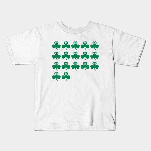 CELTICS CHAMPIONSHIPS Kids T-Shirt by FlipFlapDox